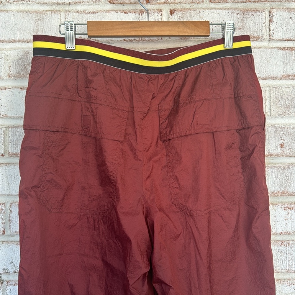 Free People Maroon Wide-Leg Drawstring Hem Track Pants - Picture 6 of 10